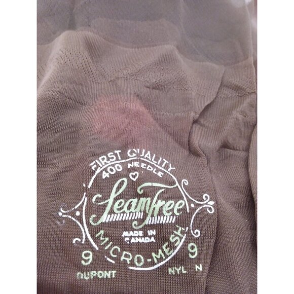 Vintage Camelot Seamless Micro Mesh Nylons Stockings Dark Coffee Canada - Picture 7 of 9